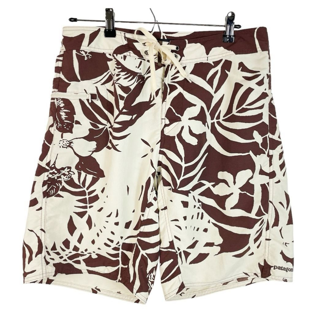 Patagonia Wavefarer Board Shorts Swim Tropical Brown Cream